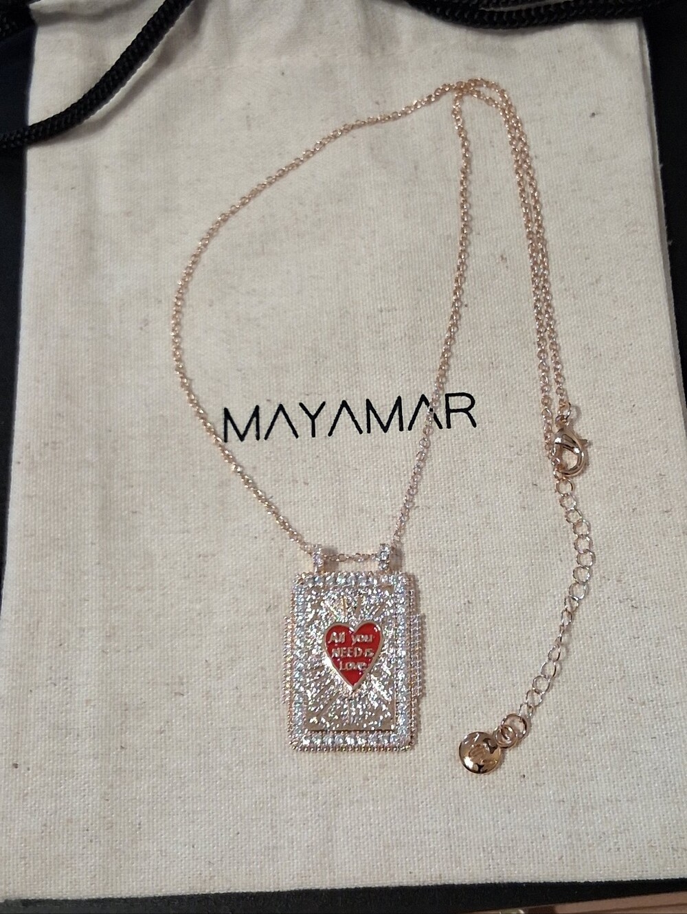 MAYAMAR All You Need Is Love Necklace New With MAYAMAR Pouch